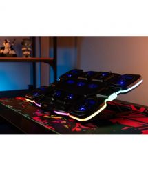 2E Gaming Подставка для ноутбука CPG-011, до 17.3", 1xUSB-A, 1xUSB-C, LCD, RGB, чёрный