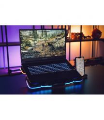 2E Gaming Подставка для ноутбука CPG-011, до 17.3", 1xUSB-A, 1xUSB-C, LCD, RGB, чёрный