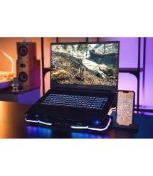 2E Gaming Подставка для ноутбука CPG-011, до 17.3", 1xUSB-A, 1xUSB-C, LCD, RGB, чёрный