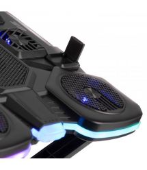 2E Gaming Подставка для ноутбука CPG-011, до 17.3", 1xUSB-A, 1xUSB-C, LCD, RGB, чёрный