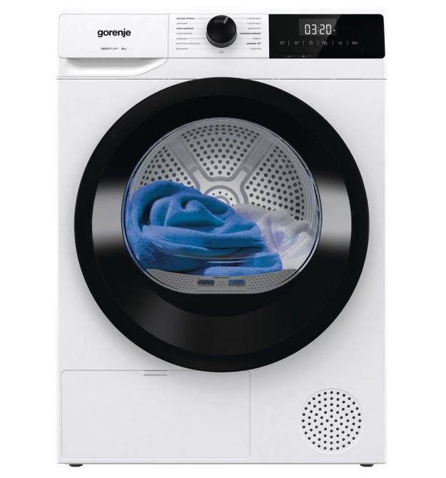 Gorenje Сушильная машина тепловой насос, 8кг, А++, 60см, дисплей, белый