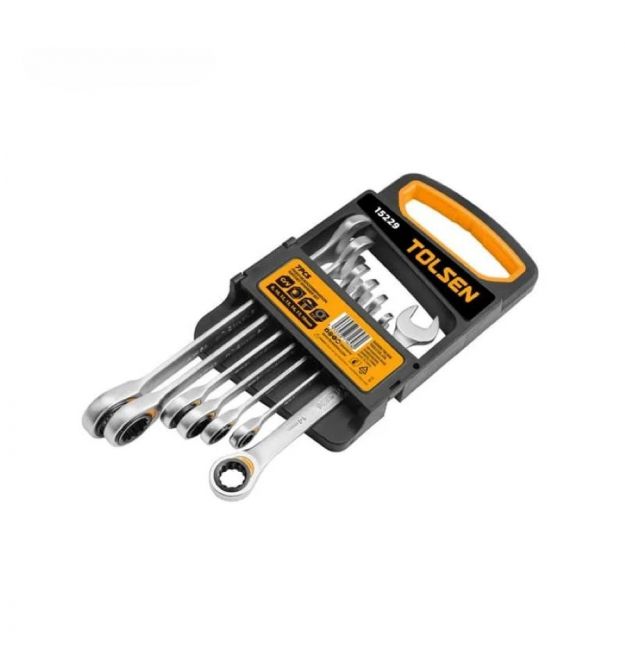Tolsen Ключи гаечные, набор 7шт, храповой механизм, 8-19мм, CrV