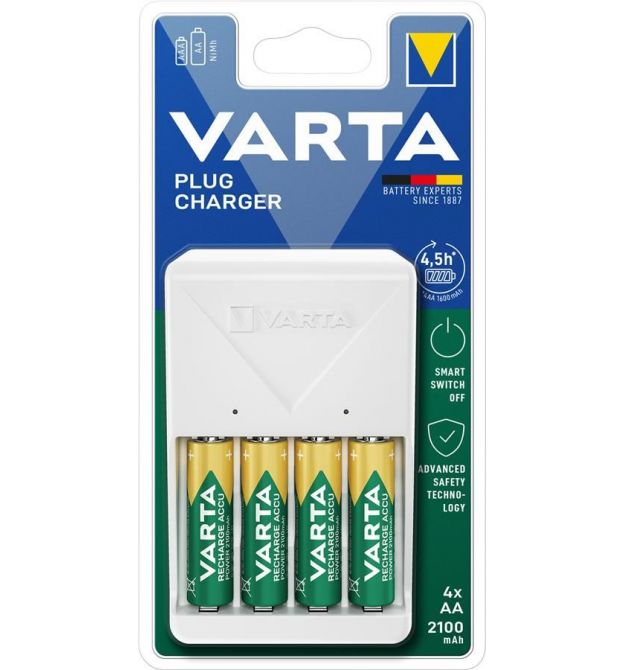 VARTA Зарядное устройство Varta Plug Charger 2хNI MH AA2100 мАч