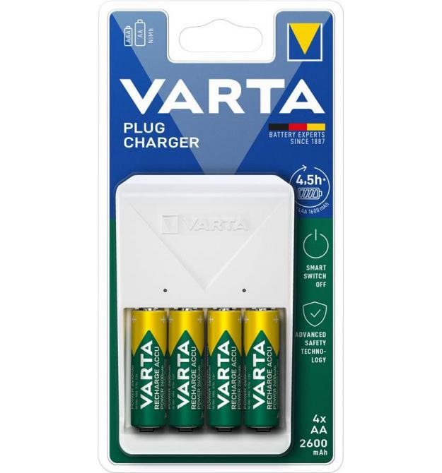 VARTA Зарядное устройство Varta Plug Charger 2хNI MH AA2600 мАч