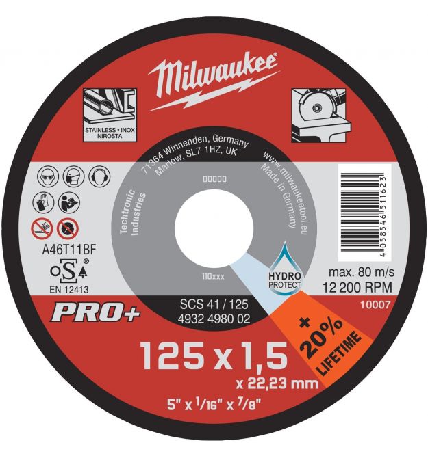 Milwaukee Диск отрезной Pro+ SCS41 по металлу, 125х1.5х22.2мм