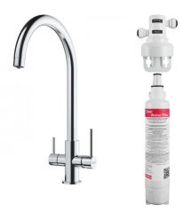 Franke Смеситель для кухни Lina Clear Water, дл.излива - 272 мм, поворотный, 1+1фильтр, хром