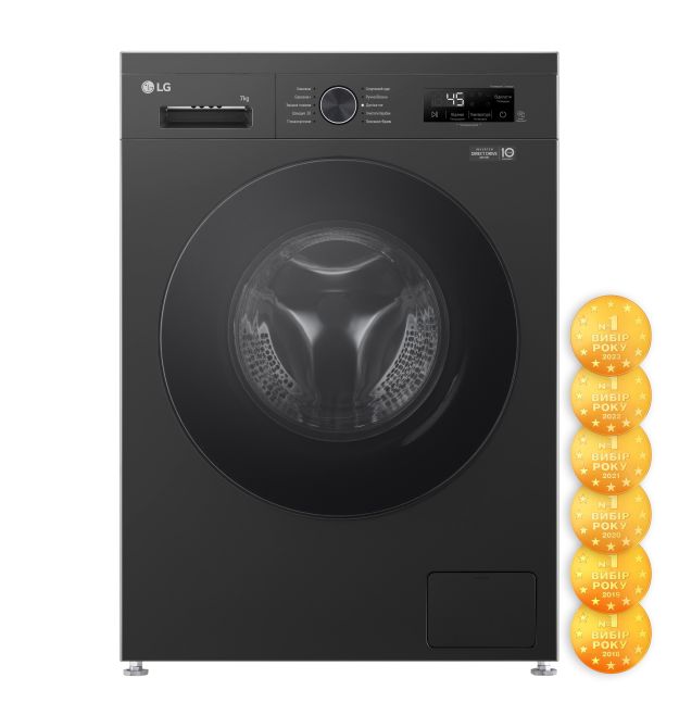 LG Стиральная машина, фронтальная, 7 кг, A+++, антрацит