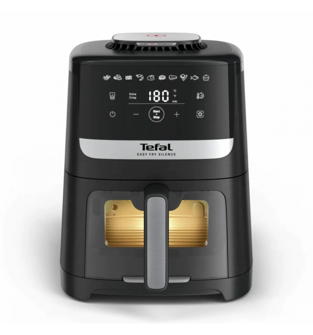 Tefal Мультипечь Easy Fry Silence Vision, 1670Вт, чаша-5л, сенсорное управл., с окошком, пластик, черный
