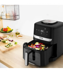 Tefal Мультипечь Easy Fry Silence Vision, 1670Вт, чаша-5л, сенсорное управл., с окошком, пластик, черный