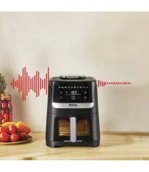 Tefal Мультипечь Easy Fry Silence Vision, 1670Вт, чаша-5л, сенсорное управл., с окошком, пластик, черный