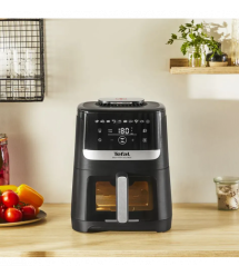 Tefal Мультипечь Easy Fry Silence Vision, 1670Вт, чаша-5л, сенсорное управл., с окошком, пластик, черный