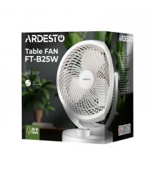 ARDESTO Вентилятор FT-B25W настольный, 15см, 30Вт, белый