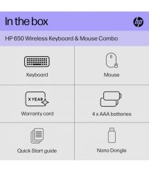 HP Комплект клавиатура та мышь HP 650, WL, EN/UK, чёрный