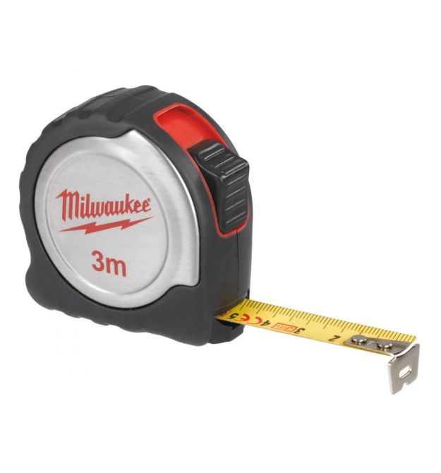 Milwaukee Рулетка C3/16, 3мх16мм, с фиксатором сматывания, АБС-пластик