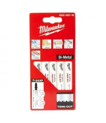 Milwaukee Полотно пилочное для электролобзика T123XF Bi-Meta универсальное, шаг зуба 2.5мм х 91мм, 5шт