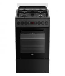 Beko Плита Beko комби, 60л, 50x60см, дисплей, конвекция, чугун, черный