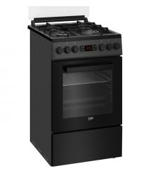 Beko Плита Beko комби, 60л, 50x60см, дисплей, конвекция, чугун, черный