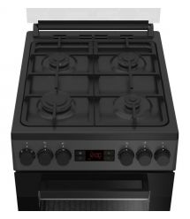 Beko Плита Beko комби, 60л, 50x60см, дисплей, конвекция, чугун, черный