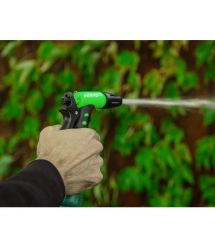 Verto Ороситель ручной, пистолетный, 1/2"-3/4", 2 функции, регулировка напора/распила воды, держатель двухкомпонентный