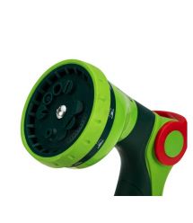 Verto Ороситель ручной, пистолетный, 1/2"-3/4", 10 функций, регулировка напора/распила воды, держатель двухкомпонентный