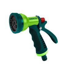 Verto Ороситель ручной, пистолетный, 1/2"-3/4", 6 функций, регулировка напора/распила воды, держатель двухкомпонентный