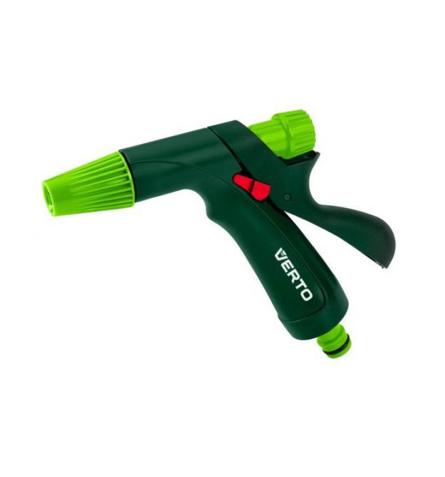 Verto Ороситель ручной, пистолетный, 1/2"-3/4", регулировка напора/распила воды, держатель двухкомпонентный