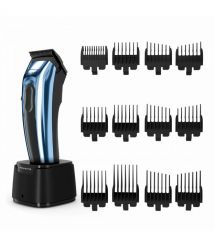 Rowenta Машинка для стрижки Barber Experience, сеть+акум., роторный мотор DC, насадок-12, кейс, нерж. сталь, синий