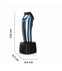 Rowenta Машинка для стрижки Barber Experience, сеть+акум., роторный мотор DC, насадок-12, кейс, нерж. сталь, синий