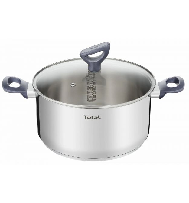 Tefal Кастрюля Daily Cook с крышкой, 24см, нержавеющая сталь, алюминий, бакелит