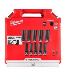 Milwaukee Набор торцевых головок, ударные, 1/2"", 10шт, 10-24мм, кейс