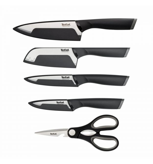 Tefal Набор ножей Tefal Comfort, 5 предметов, нержавеющая сталь, пластик, черника
