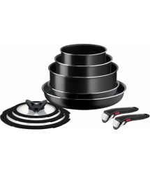Tefal Набор посуды Ingenio Easy Cook & Clean, 10 предметов, алюминий, нержавеющая сталь, бакелит, черный