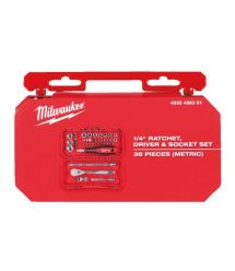 Milwaukee Набор торцевых головок и бит, 1/4", с трещоткой, 38шт.