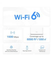 Mercusys Система WiFi-Mesh Halo H60X AX1500, 3xGE LAN/WAN, 3мод