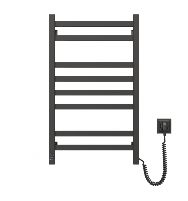 Navin Полотенцесушитель электрический Авангард, 800х480х71мм, таймер-регулятор, сталь, черный муар, правое подключение