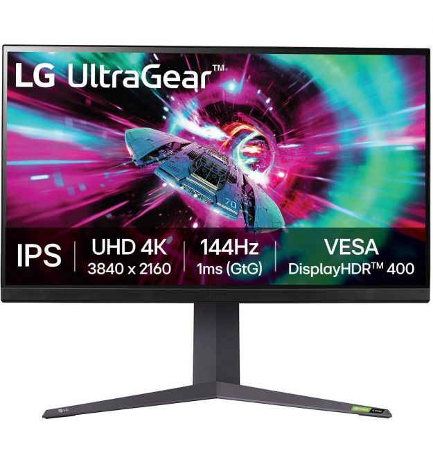 LG Монитор LG 31.5" 32GR93U-B2 xHDMI, DP, USB, Audio, IPS, 3840x2160, 144Hz, 1ms, DCI-P3 95%, G-SYNC, FreeSync, Pivot, HDR400