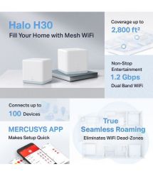 Mercusys Система WiFi-Mesh Halo H30 AC1200, 2xFE LAN/WAN, 2мод