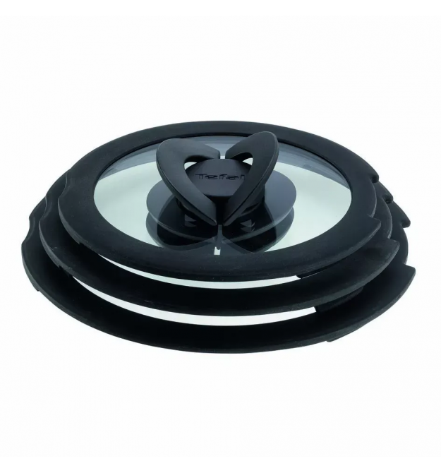 Tefal Набор стеклянных крышек Ingenio, 16см, 18см, 20см, стекло, пластик, черный