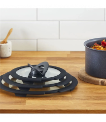 Tefal Набор стеклянных крышек Ingenio, 16см, 18см, 20см, стекло, пластик, черный