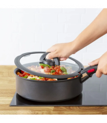 Tefal Набор стеклянных крышек Ingenio, 16см, 18см, 20см, стекло, пластик, черный