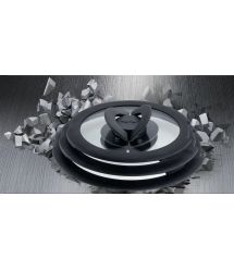 Tefal Набор стеклянных крышек Ingenio, 16см, 18см, 20см, стекло, пластик, черный