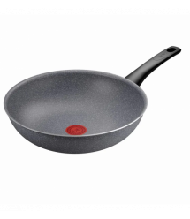 Tefal Сковорода ВОК Hard Stone, 28см, алюминий, бакелит, серый