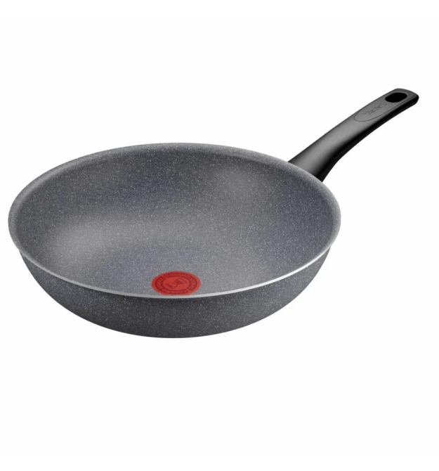 Tefal Сковорода ВОК Hard Stone, 28см, алюминий, бакелит, серый