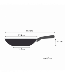 Tefal Сковорода ВОК Hard Stone, 28см, алюминий, бакелит, серый