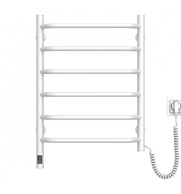 Navin Полотенцесушитель электрический Блюз, 600х480х123мм, таймер-регулятор, сталь, белый, правое подключение