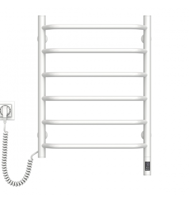 Navin Полотенцесушитель электрический Блюз, 600х480х123мм, таймер-регулятор, сталь, белый, левое подключение