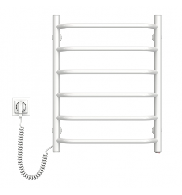Navin Полотенцесушитель электрический Блюз, 600х480х123мм, кнопка, сталь, белый, левое подключение