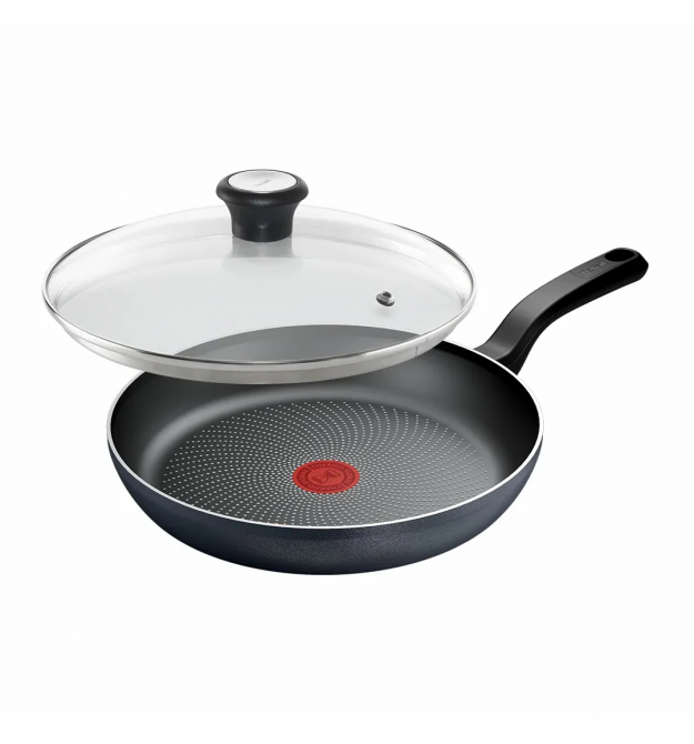Tefal Сковорода с крышкой So' Light, 28см, алюминий, бакелит, стекло, черный
