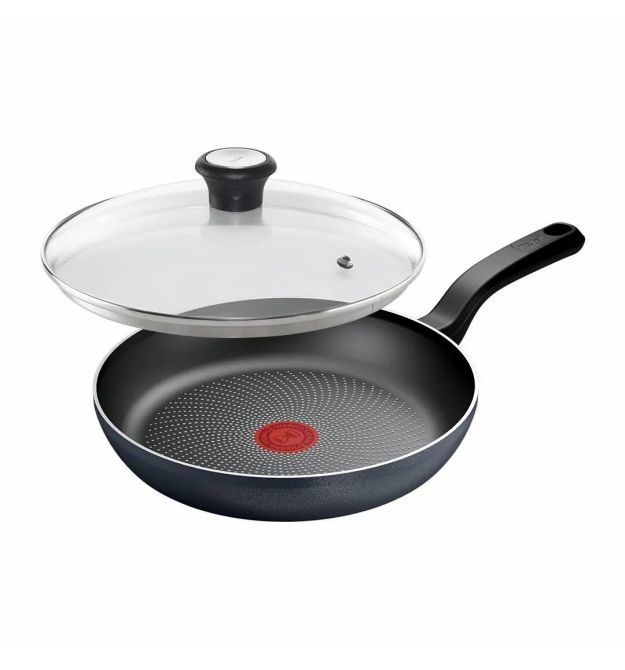 Tefal Сковорода с крышкой So' Light, 26см, алюминий, бакелит, стекло, черный