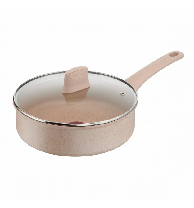 Tefal Сотейник Delight, с крышкой, 24см, алюминий, бпкелит, бежевый